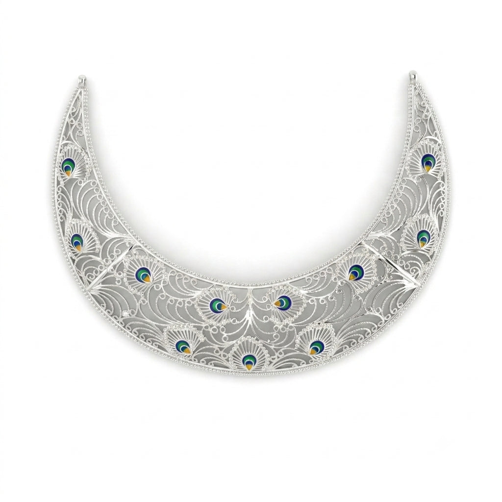 Peacock Feather Plume Filigree Meenakari Chatai