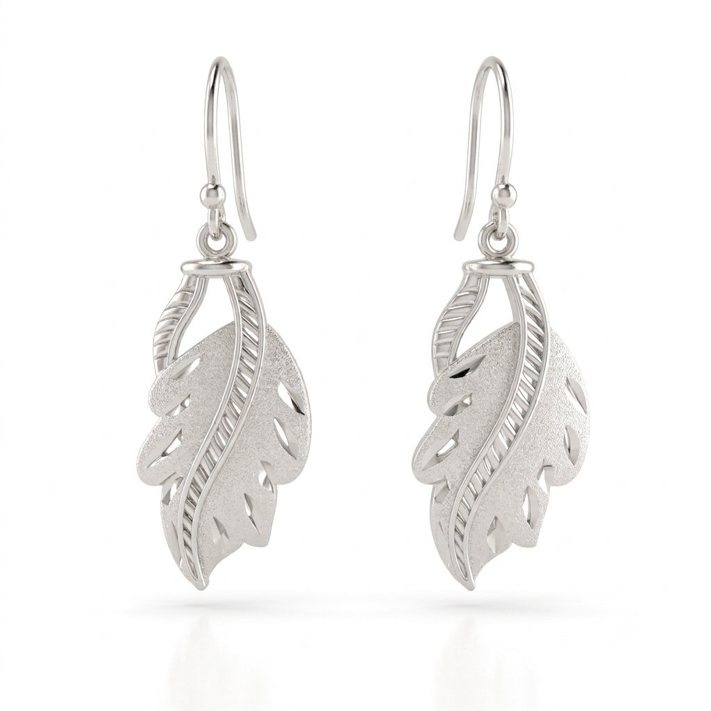Leaf Hook Drop Earrings
