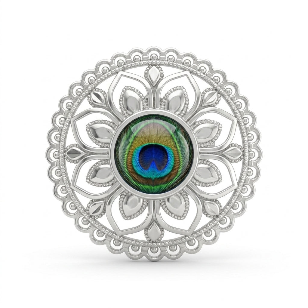 Peacock Feather Eye Brooch