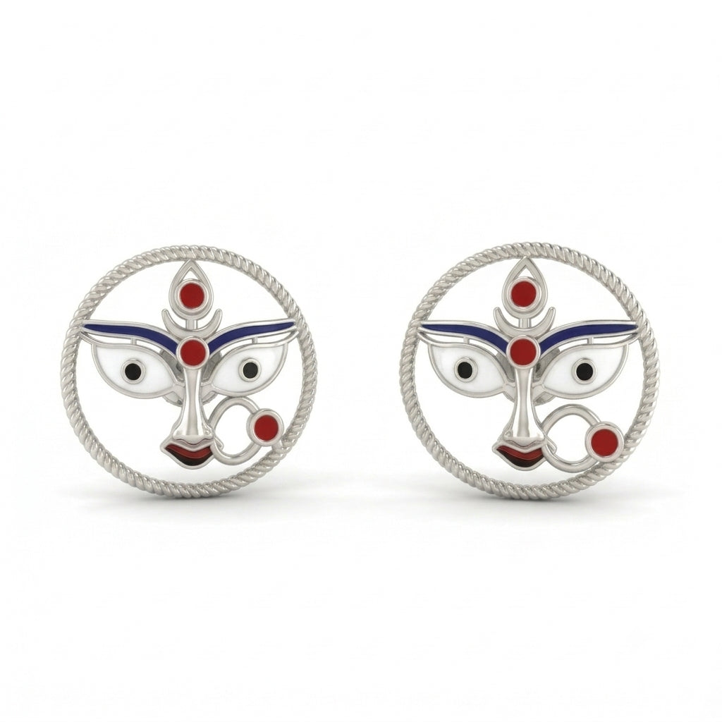Durga Meenakari Stud Earrings