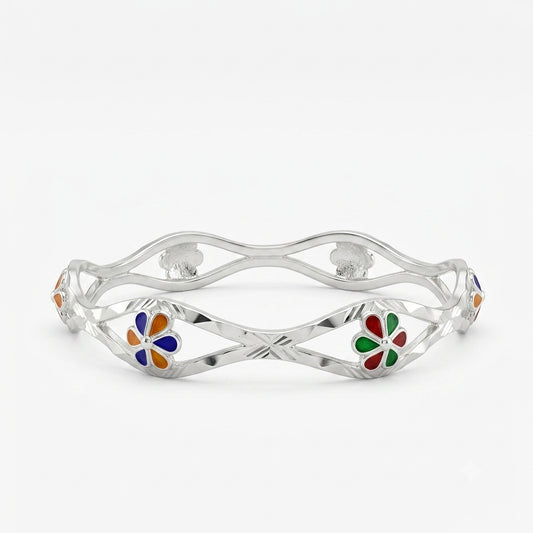 Meenakari Floral Wavy Bangle