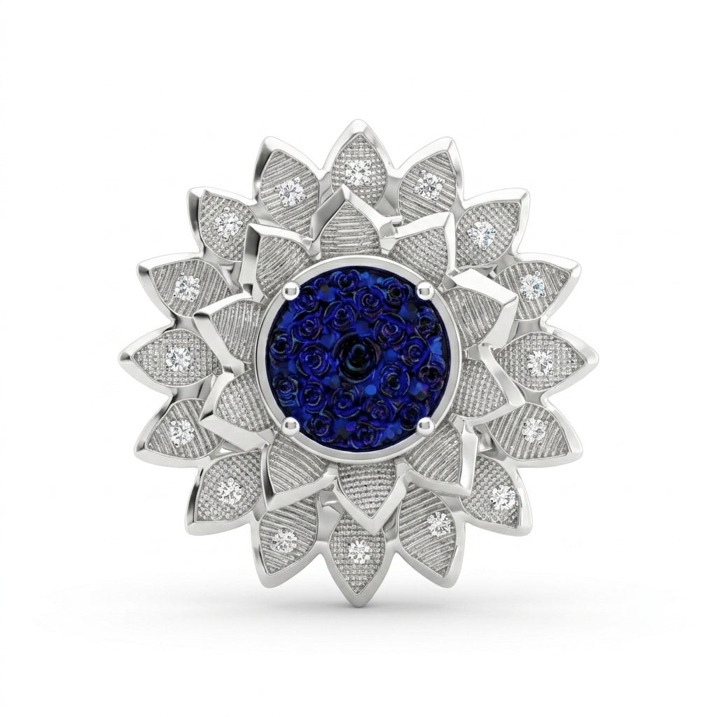 Floral Enamel Brooch