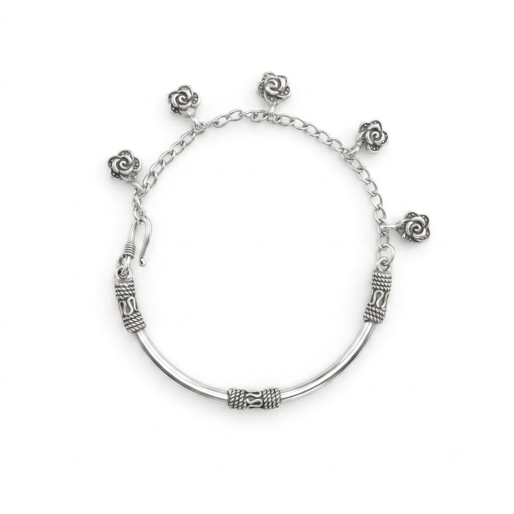 Oxidised Rose Bracelet
