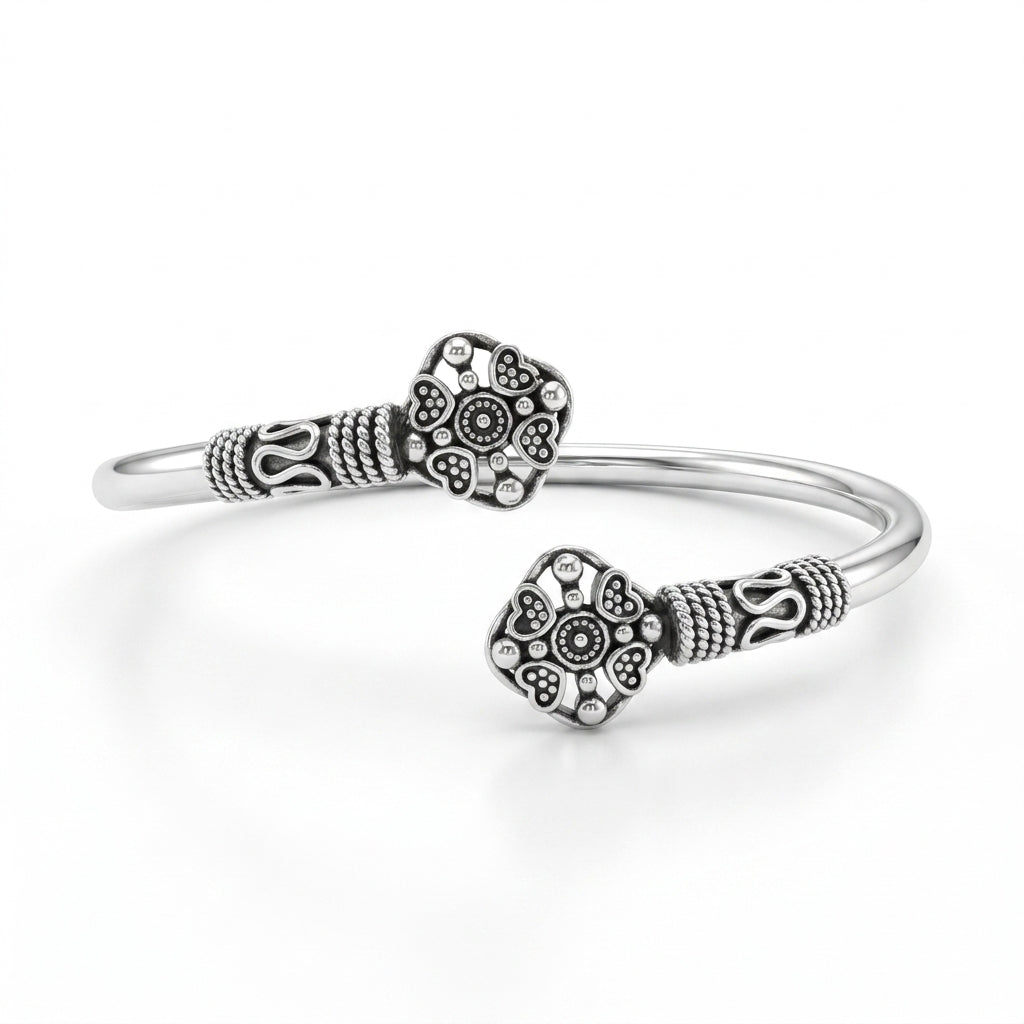 Oxidised Floral Bracelet