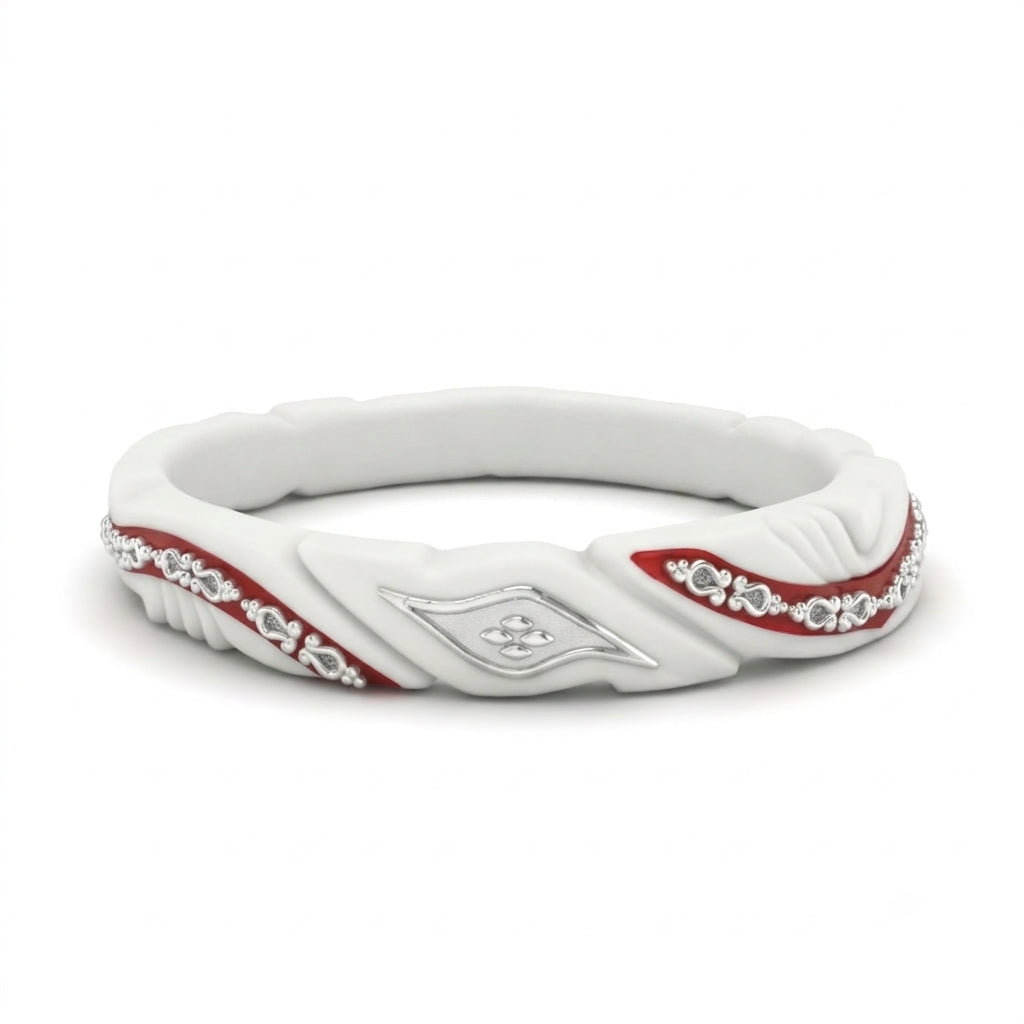 Red Meenakari Filigree Motif Sankha Bangle