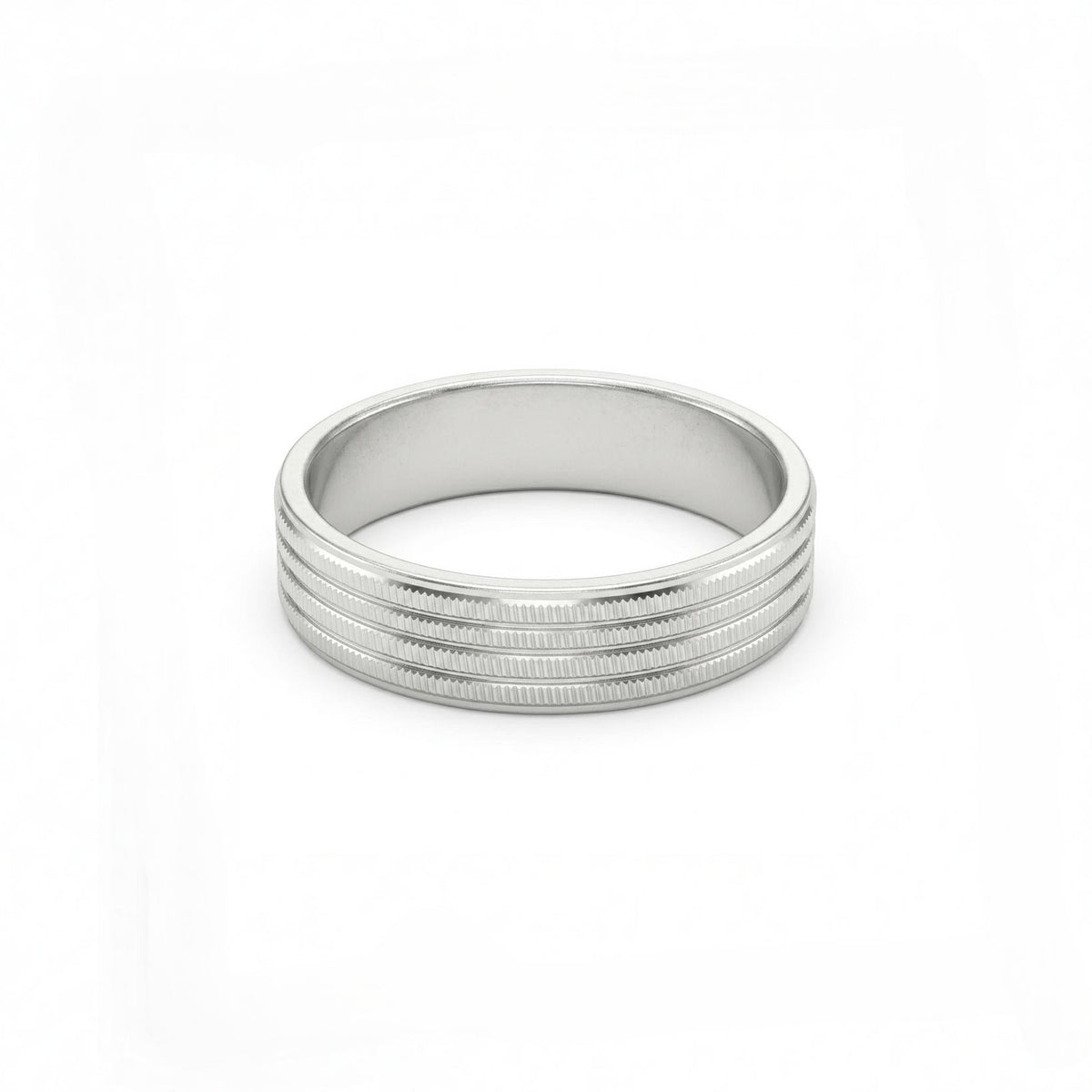 Grooved Ribbed Band Thumb Ring