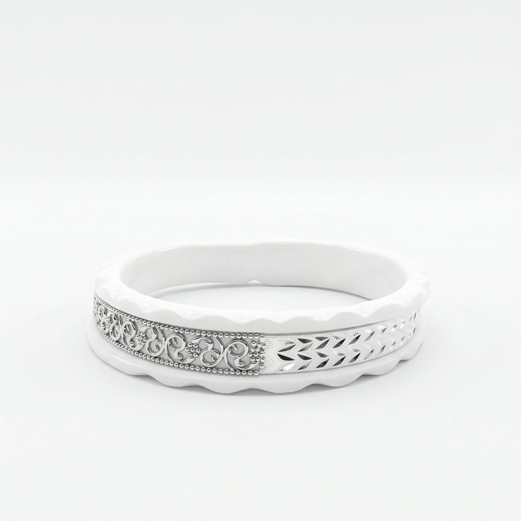 Dual Motif Channel Sankha Bangle