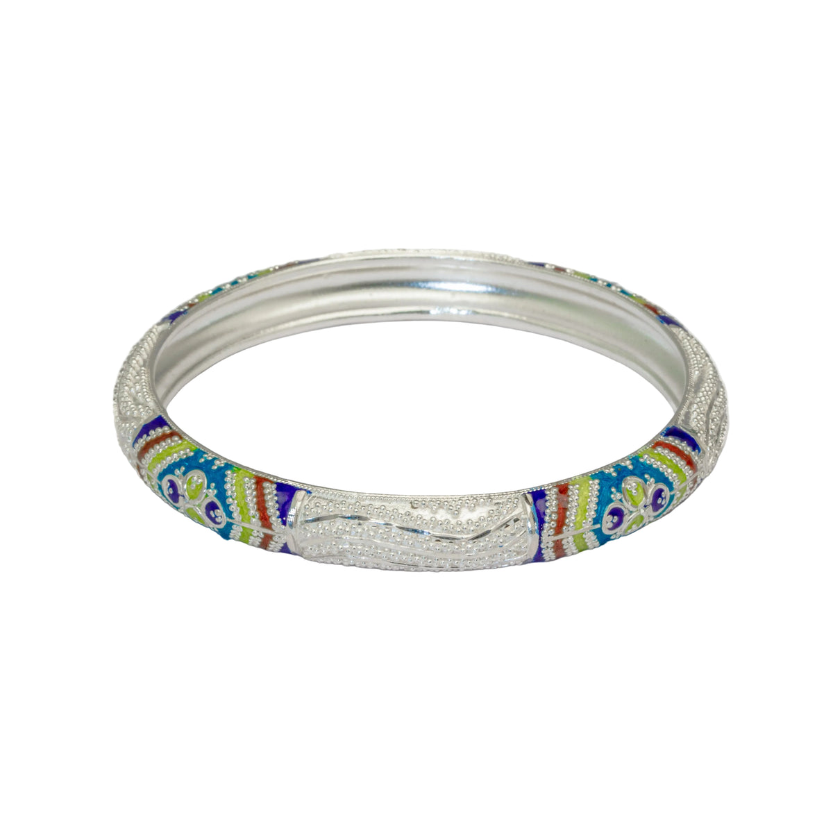 Meenakari Bouti Bala Silver Bangle