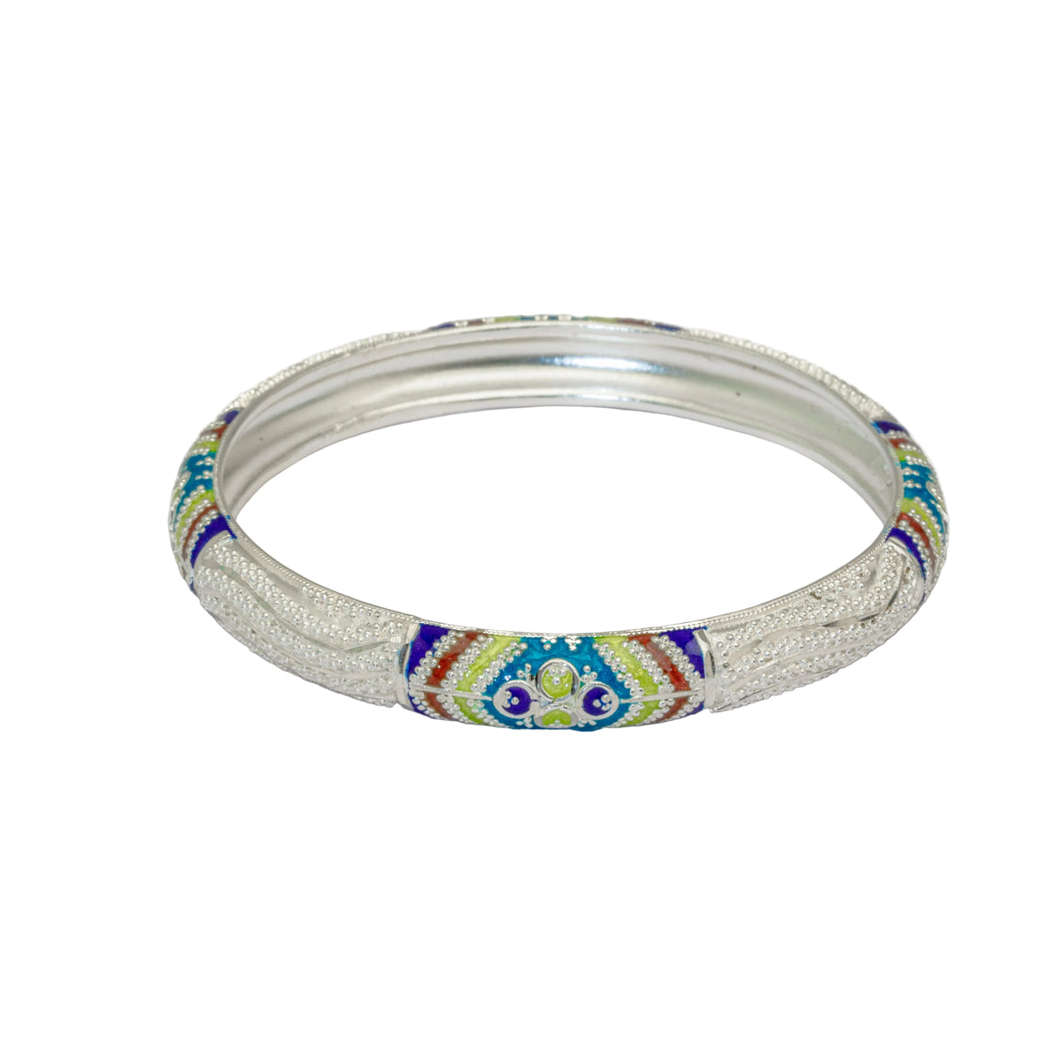 Meenakari Bouti Bala Silver Bangle