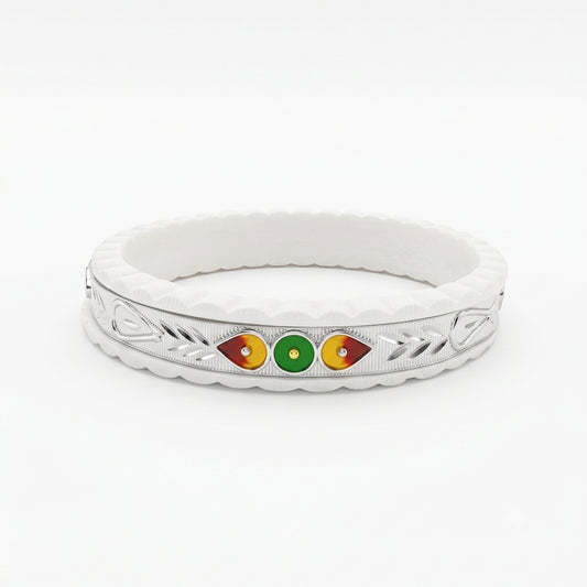 Leaf Eye Meenakari Channel Sankha Bangle