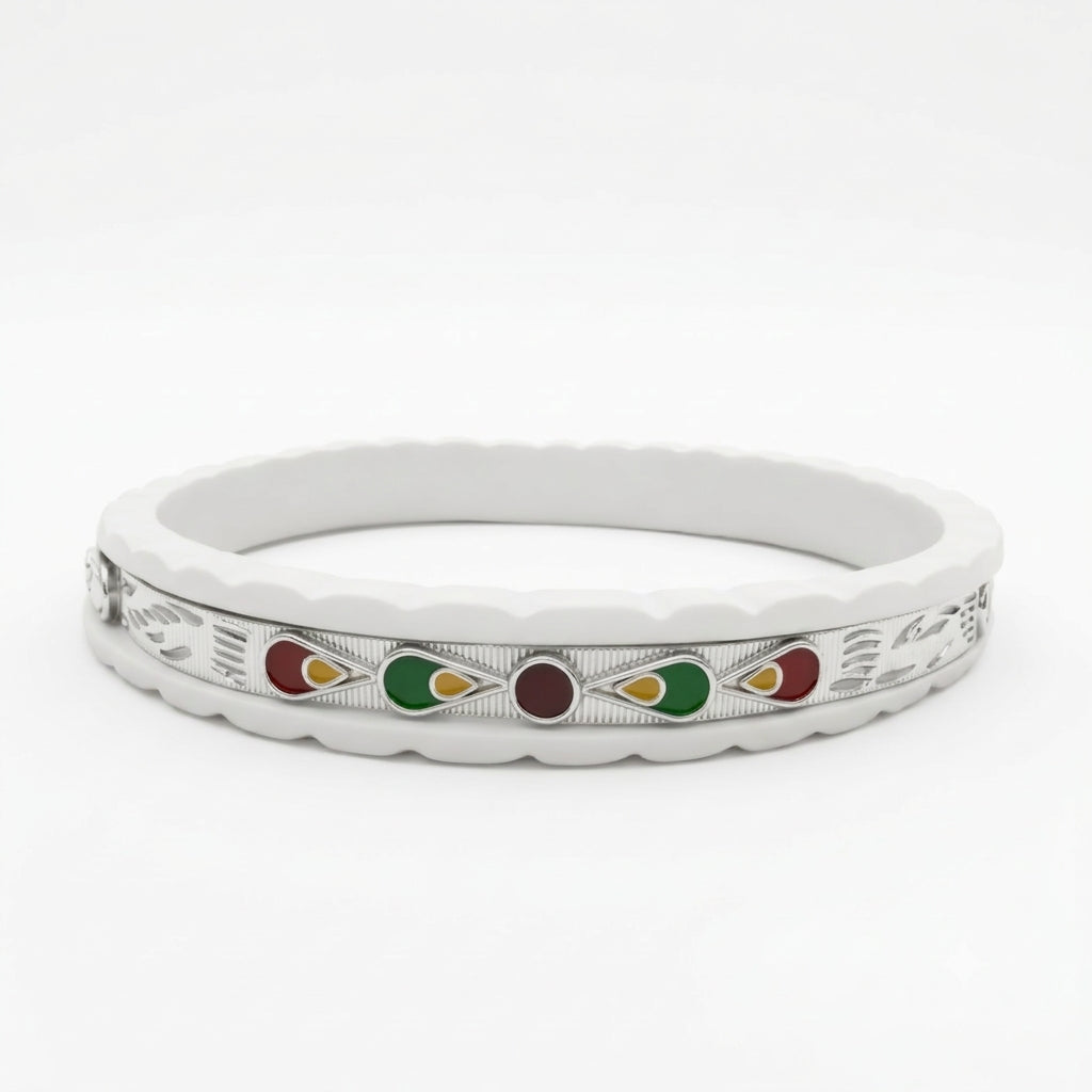 Teardrop Meenakari Sankha Bangle