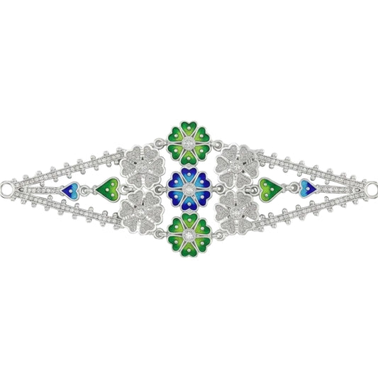 Green Blue Floral Meenakari Mantasha