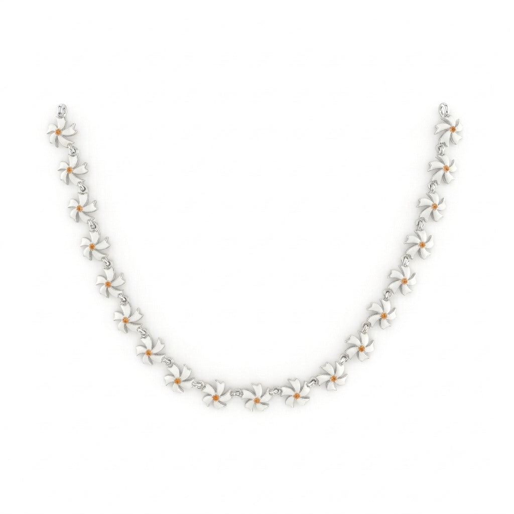 Small Shiuli Floral Meenakari Necklace