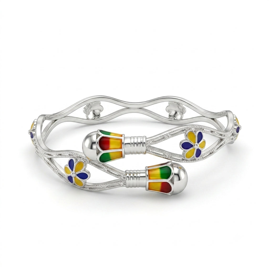 Overlap Meenakari Wavy Bangle