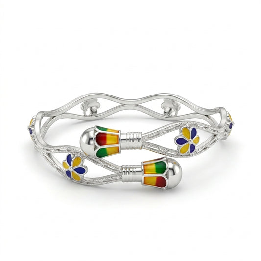 Overlap Meenakari Wavy Bangle