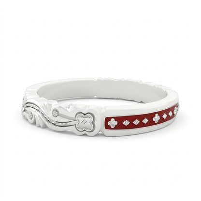 Floral Pola Motif Sankha Bangle