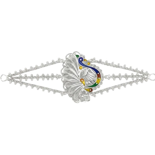 Peacock Fan Filigree Meenakari Mantasha