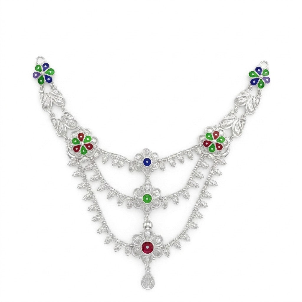 Meenakari Floral 3 Layer Necklace