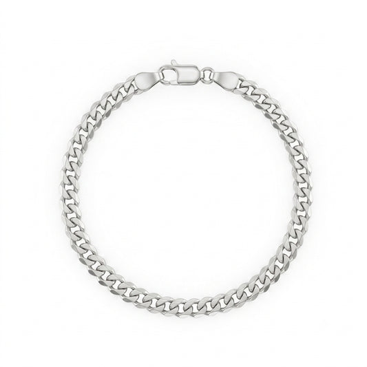Slim Cuban Link Curb Chain Wristlet For Men