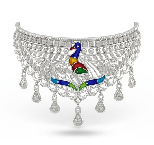 Peacock Meenakari Choker Necklace