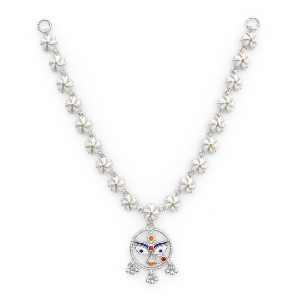 Durga Pendant Shiuli Meenakari Necklace