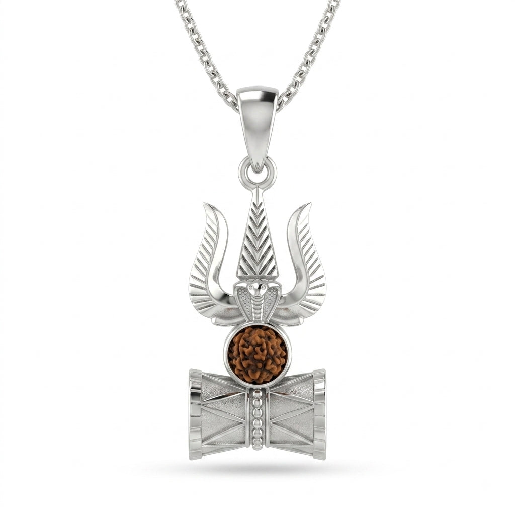 Trishul Rudraksha Damru Pendant