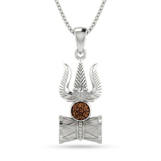 Trishul Rudraksha Damru Pendant