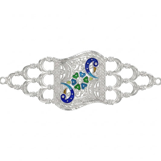 Blue Peacock Floral Panel Meenakari Mantasha