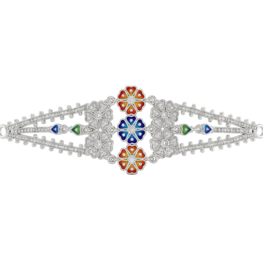Blue Vermillion Floral Meenakari Mantasha