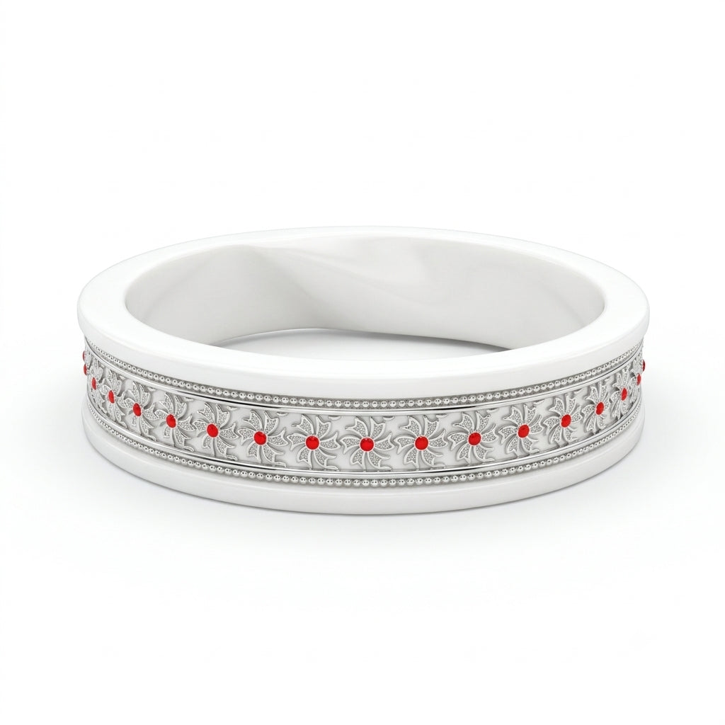 Shiuli Floral Meenakari Sankha Bangle