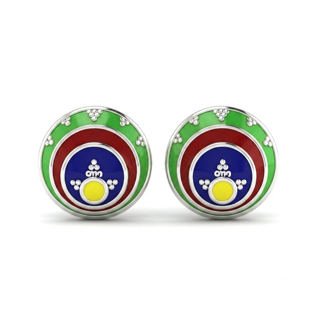 Meenakari Disc Pasha Stud Earrings