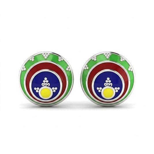 Meenakari Disc Pasha Stud Earrings