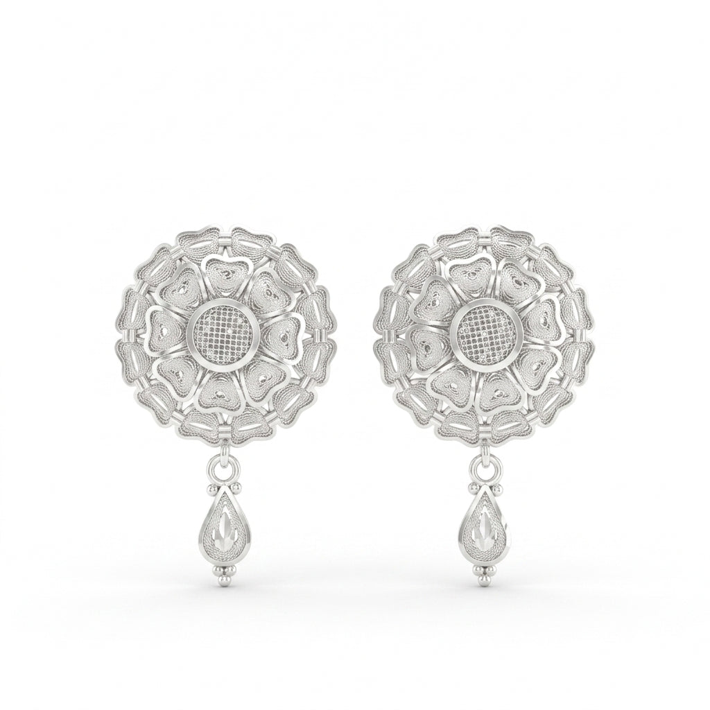 Floral Filigree Drop Earrings