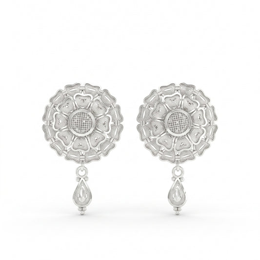 Floral Filigree Drop Earrings