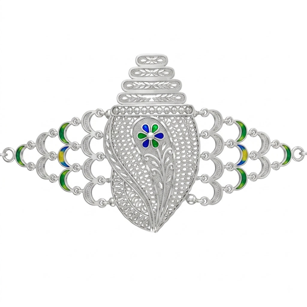 Floral Shankh Meenakari Mantasha