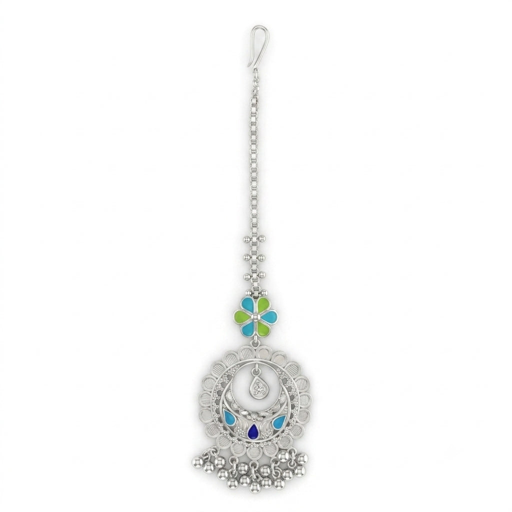 Chandelier Floral Meenakari Tikli