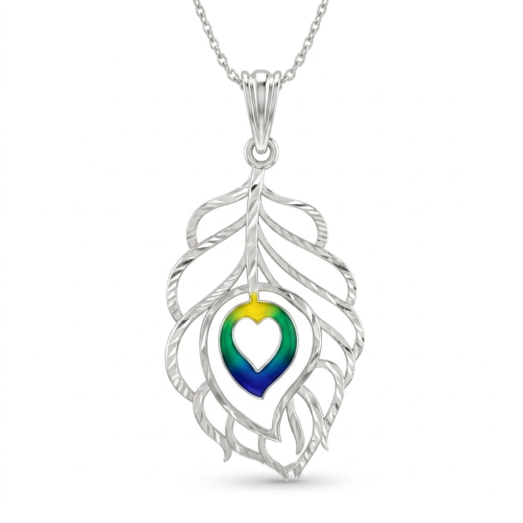 Krishna Morpankh Peacock Feather Meenakari Pendant
