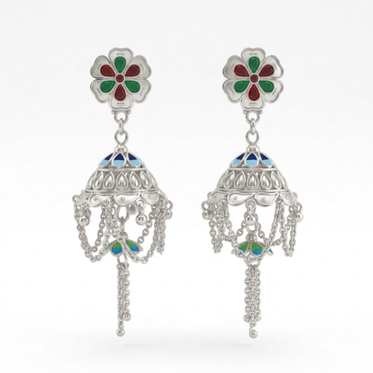 Meenakari Jhumka Earrings