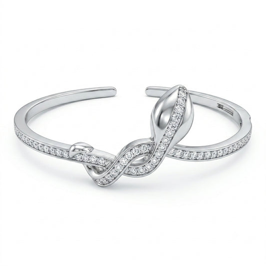 Zircon Studded Snake Cuff Bracelet