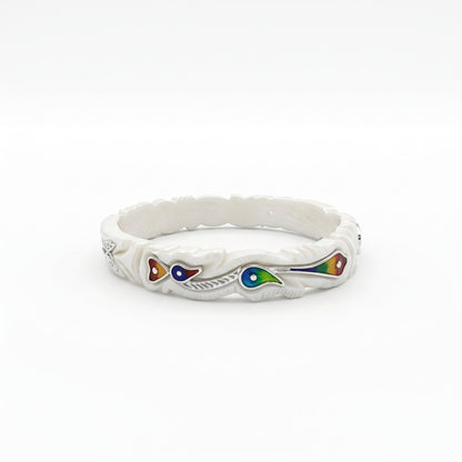 Peacock Fish Meenakari Sankha Bangle