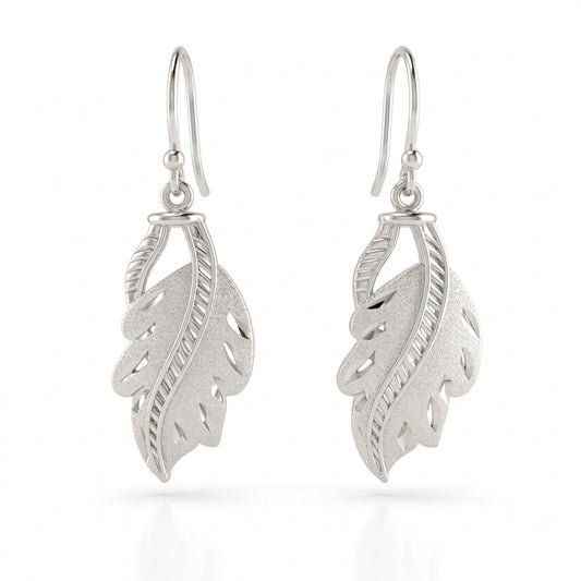 Leaf Hook Drop Earrings