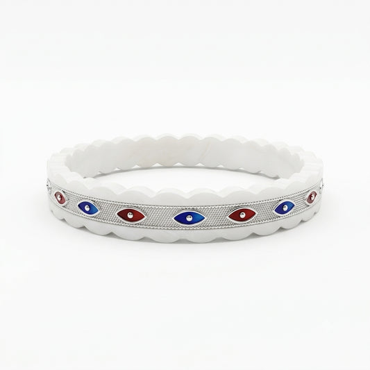 Blue Maroon Meenakari Channel Sankha Bangle