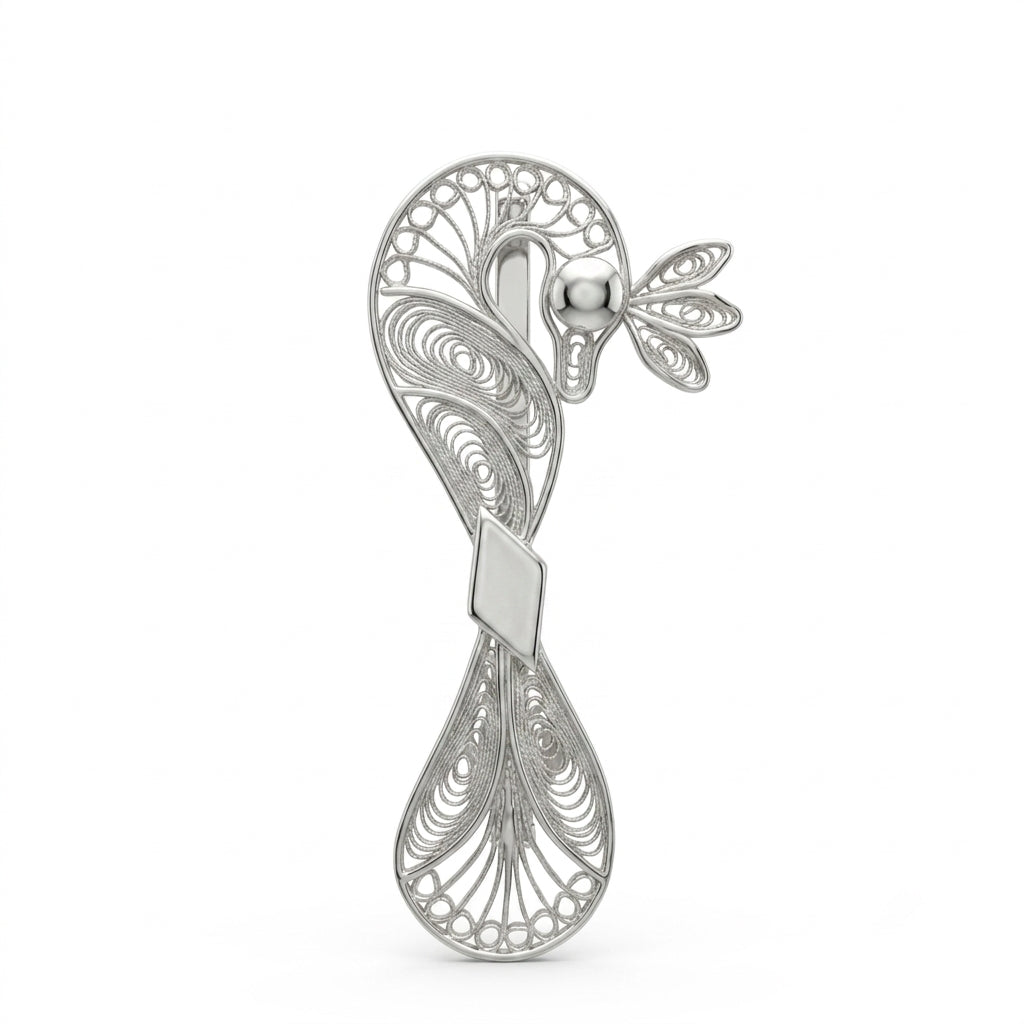 Peacock Filigree Brooch