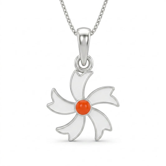 Shiuli Flower Meenakari Pendant
