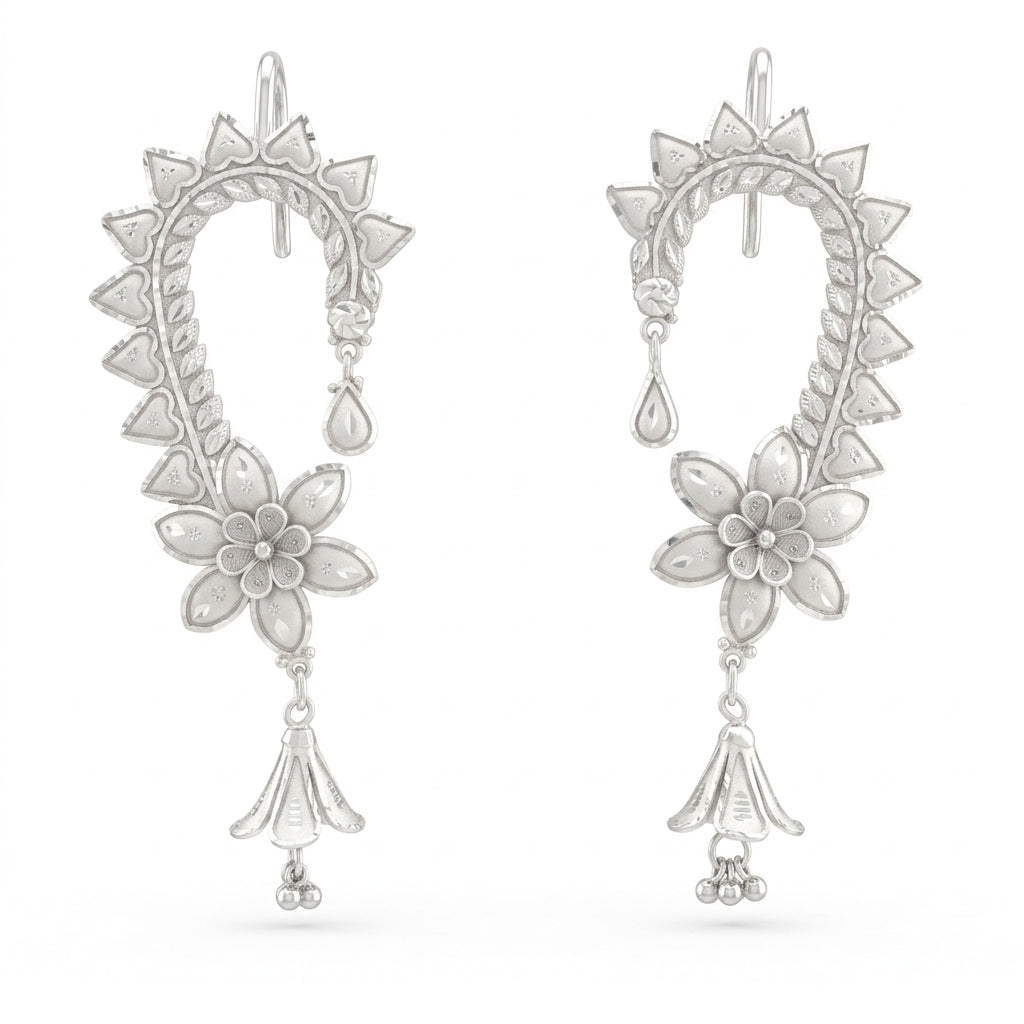Floral Leaves Drop Kaan Earrings