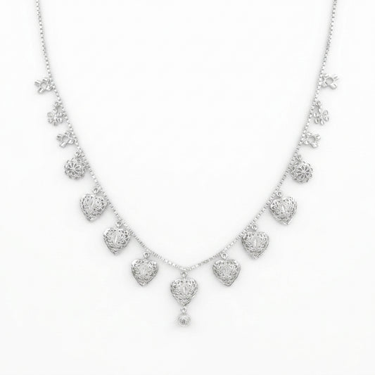 Heart Filigree Charm Necklace