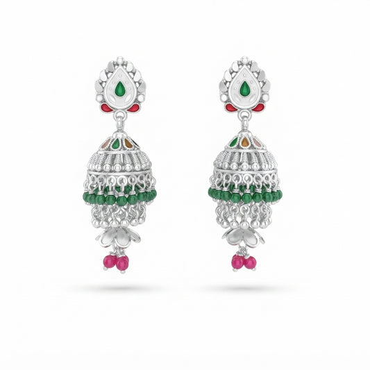 Chandelier Meenakari Jhumka Earrings