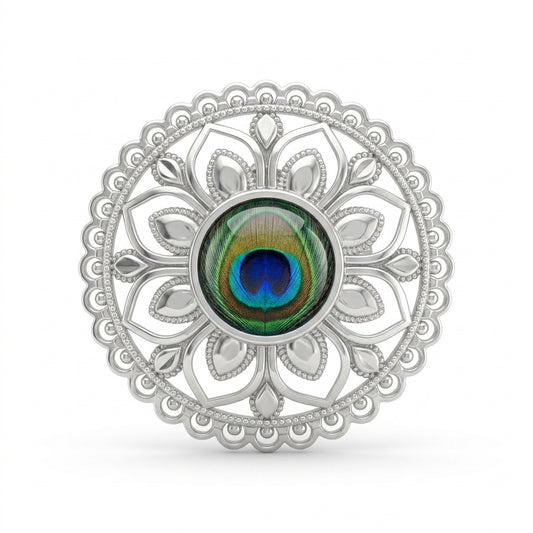 Peacock Feather Eye Brooch
