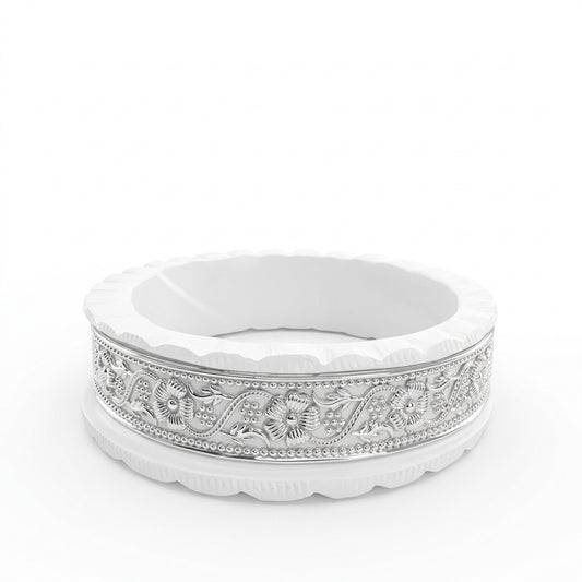 Floral Leaf Sankha Bangle