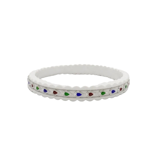 Small Teardrop Meenakari Sankha Bangle
